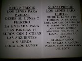 Nuevos precios Parejas y Chicos
